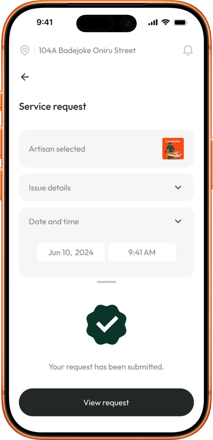 Your request has been submitted, with a View request button